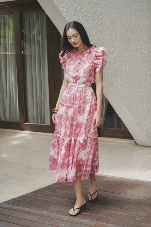 Pink Peony Organza Blouse