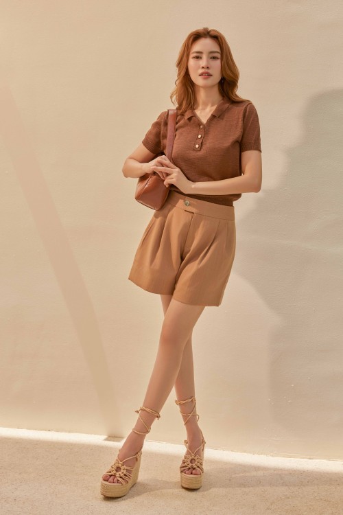 Light Brown Woven Shorts