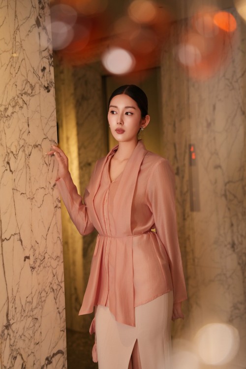 Raspberry Organza Blouse