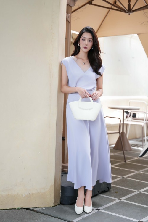 Light Purple Woven Flared Skirt