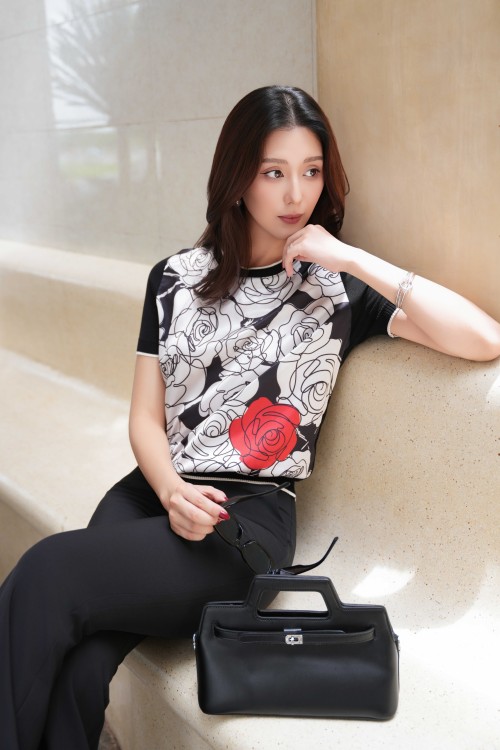 Black Knit Blouse