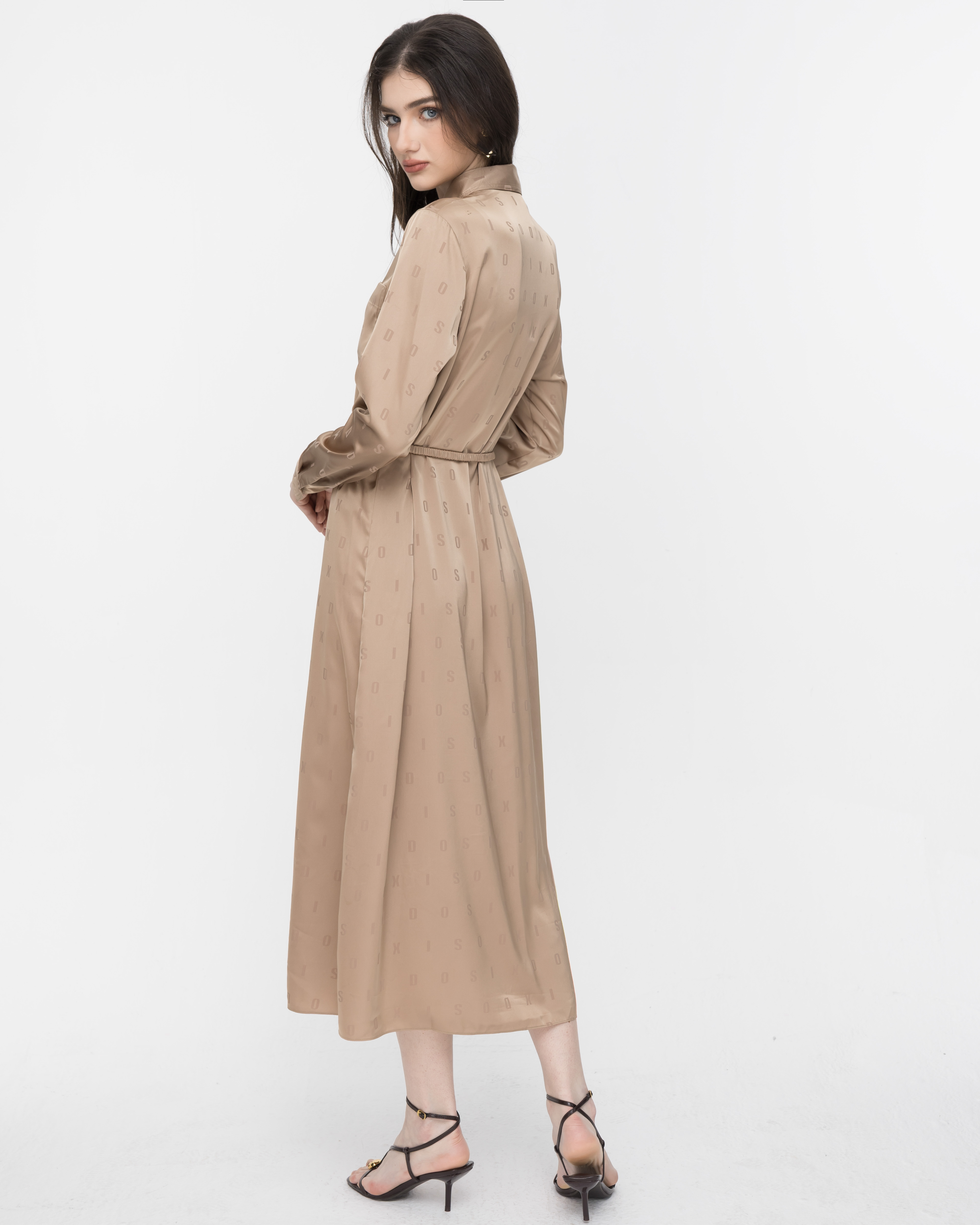 DRESS - SIXDO Silk Loose Dress with Spread Collar