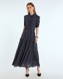 SIXDO Chiffon Flared Dress for Women