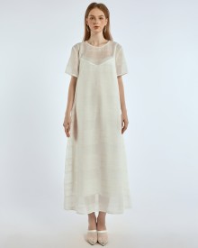 SIXDO G-White Organza Loose Dress for Women