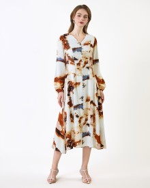 SIXDO G-Brown Woven Loose Dress