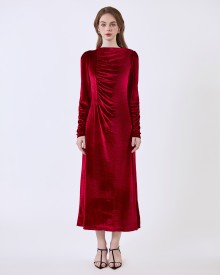G-Red Woven Flared Dress