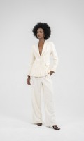 SIXDO Beige Stripe Linen Vest