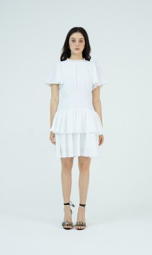 G-White Mini Woven Dress