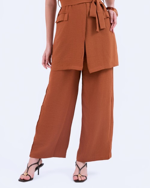 SIXDO G-Coffee Brown Woven Jumpsuit