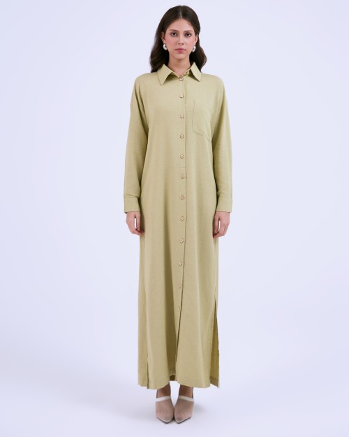 Sixdo SIXDO G-Green Woven Loose Dress