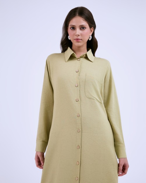 SIXDO G-Green Woven Loose Dress