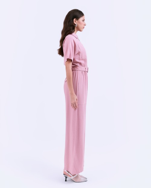 SIXDO G-Pink Woven Jumpsuit Long