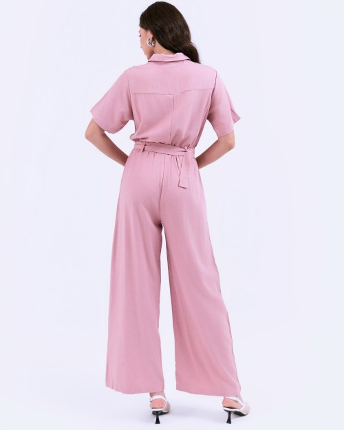 SIXDO G-Pink Woven Jumpsuit Long