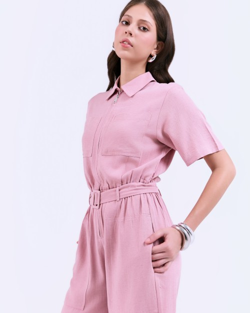 SIXDO G-Pink Woven Jumpsuit Long