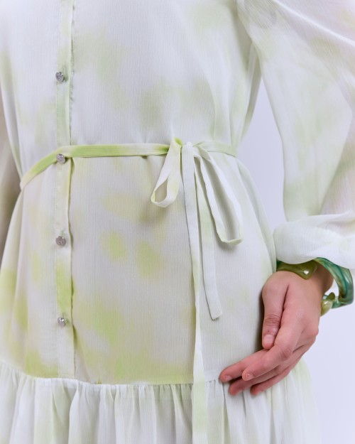 SIXDO G-Black Voile Flared Dress