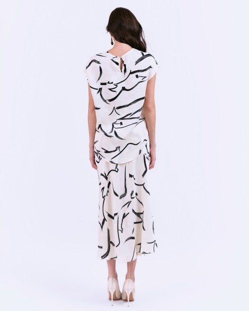 SIXDO G-White Printed Woven Loose Dress