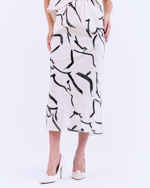 SIXDO G-White Printed Woven Loose Dress