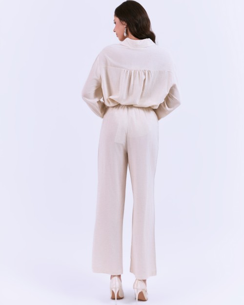 SIXDO G-Beige Floral Woven Jumpsuit
