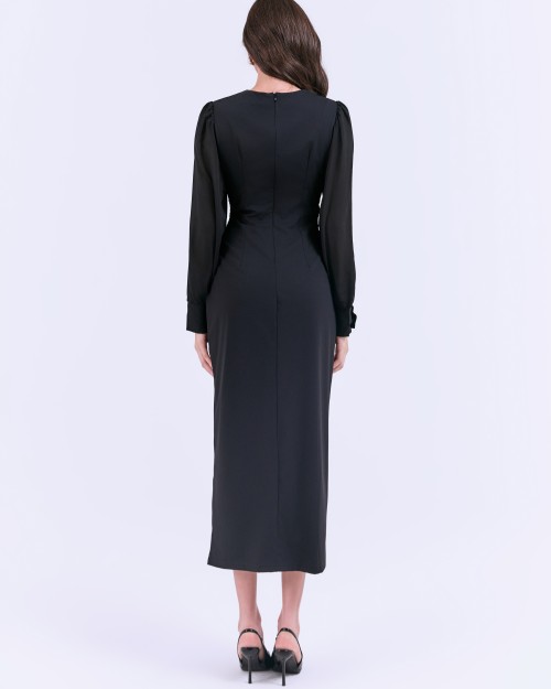 G-Black Silk Sarong Dress