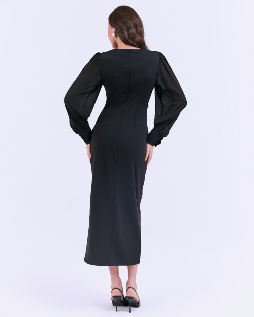 G-Black Silk Sarong Dress