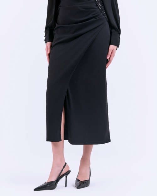 G-Black Silk Sarong Dress