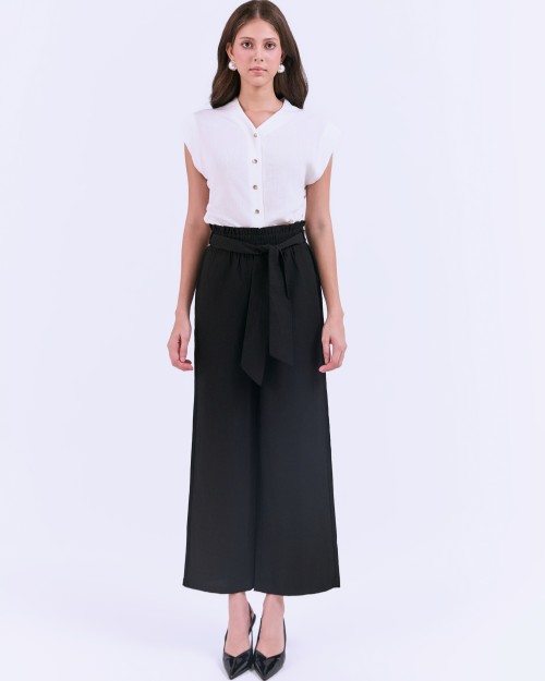 SIXDO G-White V-Neck Woven L Blouse