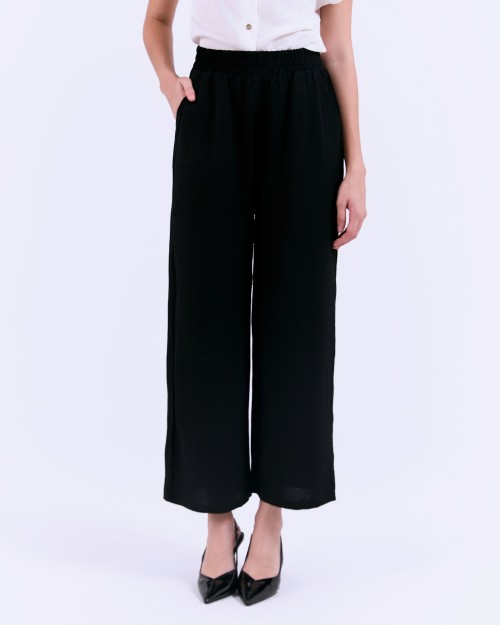 SIXDO G-Black Knot-Side Woven Loose Pants