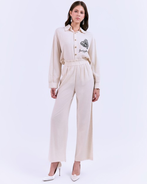 SIXDO G-Beige Floral Woven Jumpsuit