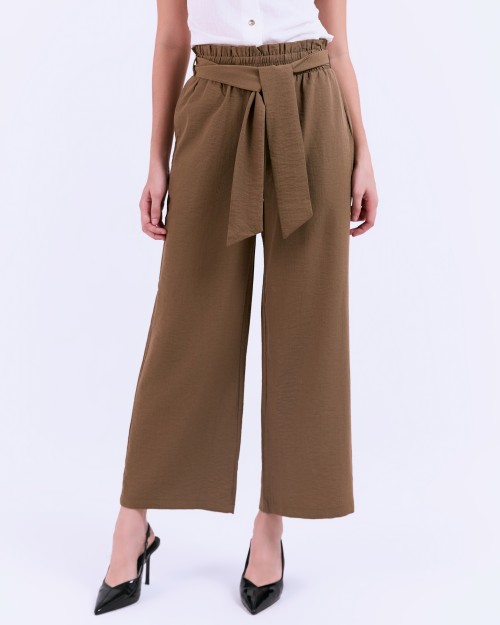 SIXDO G-Khaki Knot-Side Woven Loose Pants