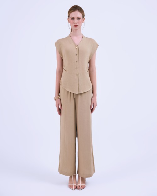 Sixdo SIXDO G-Beige Cotton Loose Pants