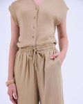 SIXDO G-Beige Cotton Loose Pants