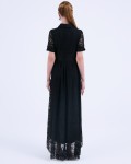 SIXDO G-Black Organza Flared Dress