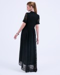 SIXDO G-Black Organza Flared Dress