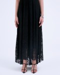 SIXDO G-Black Organza Flared Dress