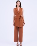 SIXDO G-Coffee Brown Woven Jumpsuit