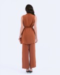 SIXDO G-Coffee Brown Woven Jumpsuit