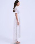 SIXDO G-White Organza Flared Dress