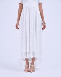SIXDO G-White Organza Flared Dress