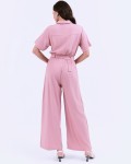 SIXDO G-Pink Woven Jumpsuit Long