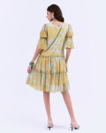 SIXDO G-Yellow Printed Woven Loose Dress