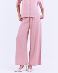 SIXDO G-Pink Lapel Collar Woven Jumpsuit
