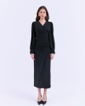 G-Black Silk Sarong Dress
