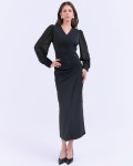 G-Black Silk Sarong Dress