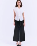SIXDO G-White V-Neck Woven L Blouse