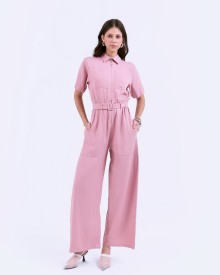 SIXDO G-Pink Woven Jumpsuit Long