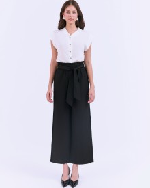 SIXDO G-Black Knot-Side Woven Loose Pants