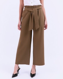 SIXDO G-Khaki Knot-Side Woven Loose Pants